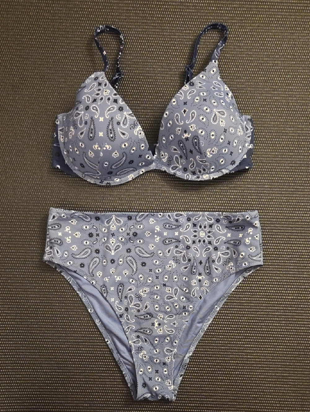 PINK Victoria's Secret Blue Paisley Two-Piece Bikini